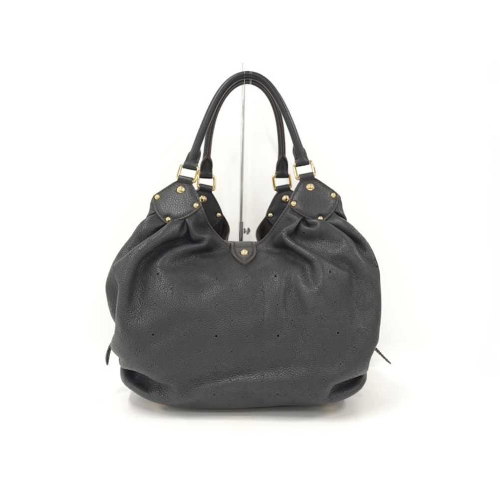 Louis Vuitton L Handbag Black Leather Mahina